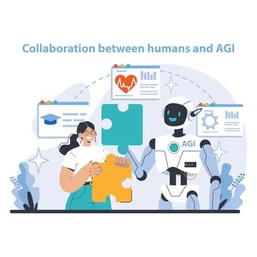 AGI concept. Flat vector illustration. Stock Illustration