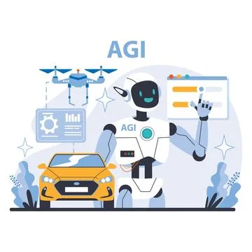 AGI concept. Flat vector illustration. 스톡 일러스트