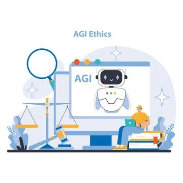AGI concept. Flat vector illustration. Illustrazione stock
