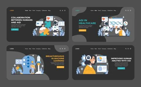 AGI concept. Flat vector illustration. Illustrazione stock