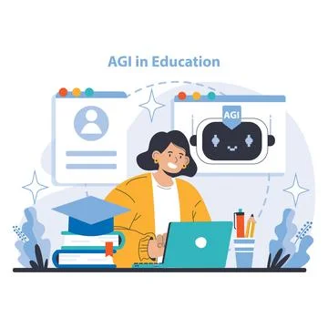 AGI concept. Flat vector illustration. Stock Illustration