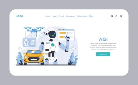AGI concept. Flat vector illustration. Stock Illustration