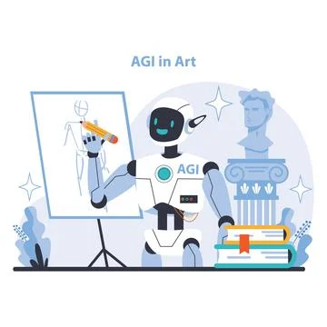 AGI concept. Flat vector illustration. Stock Illustration