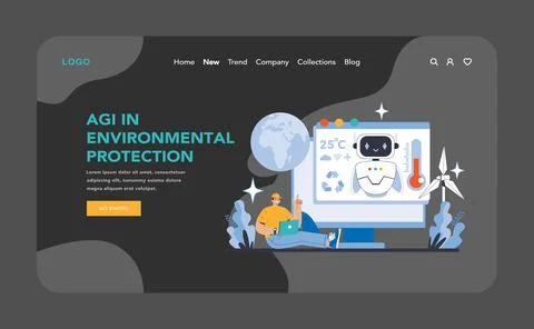 AGI concept. Flat vector illustration. Stock Illustration