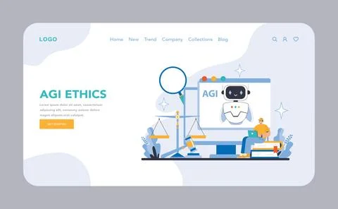 AGI concept. Flat vector illustration. Stock Illustration