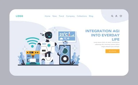 AGI concept. Flat vector illustration. Stock Illustration