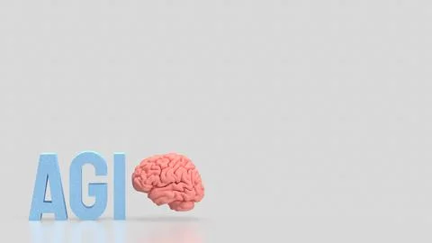 The AGI stands for Artificial General Intelligence technology concept 3d Re.. イラスト素材