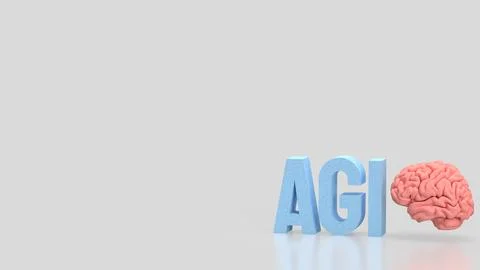 The AGI stands for Artificial General Intelligence technology concept 3d Re.. 스톡 일러스트