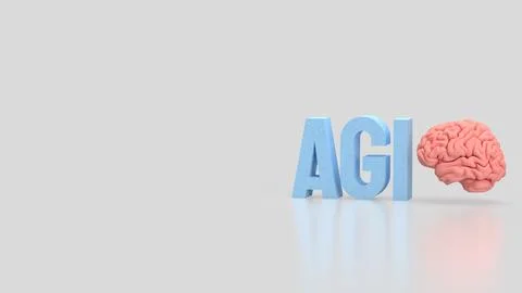 The AGI stands for Artificial General Intelligence technology concept 3d Re.. 스톡 일러스트