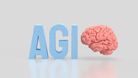 The AGI stands for Artificial General Intelligence technology concept 3d Re.. 스톡 일러스트