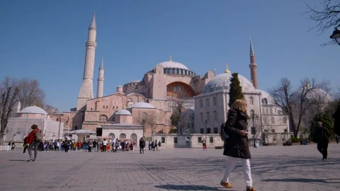 Agia Sofia Mosque Museum Timelapse Stock Footage 126146701