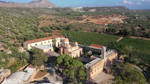 Agia Triada Monastery or the Monastery of Agia Triada Tsangarolon. Video stock 232992086