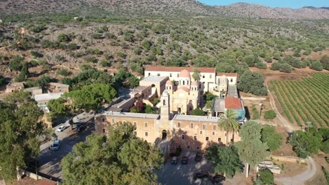 Agia Triada Monastery or the Monastery of Agia Triada Tsangarolon. Video stock 232992126