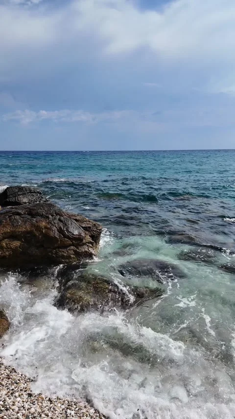 Agii Saranta Beach at Pelion Mountain, Thessaly, Greece Stock Footage 346530077