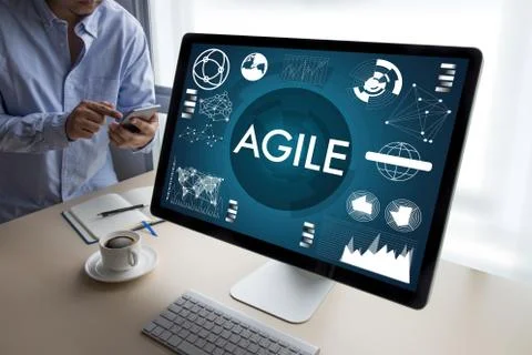 AGILE Agility Nimble Quick Fast Concept businessman working 写真素材