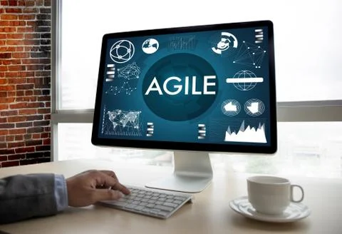 AGILE Agility Nimble Quick Fast Concept businessman working Stock Photos