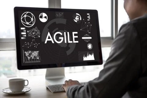 AGILE Agility Nimble Quick Fast Concept businessman working Stock Photos