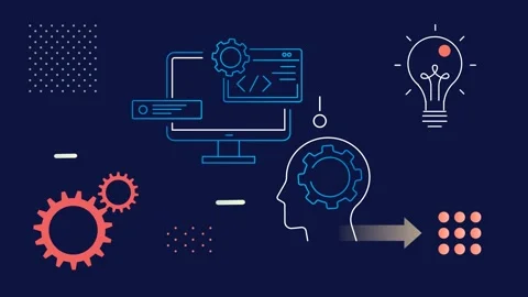 Agile and Innovative Software Development Solutions Abstract Animated Illustr Stock Footage 290915165