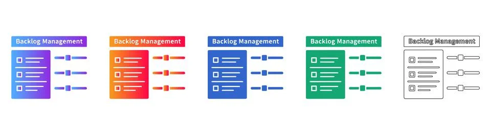 Agile Backlog Task Board Icons Illustrazione stock