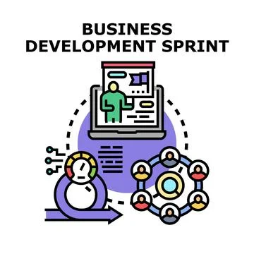 Agile business development sprint process vector concept イラスト素材