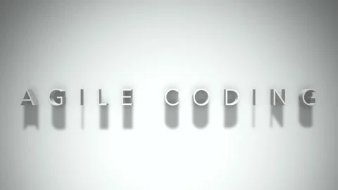 Agile coding 3D title animation white text on a white background Stock Footage 299647450