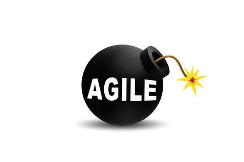 Agile concept with exploding bomb 스톡 일러스트