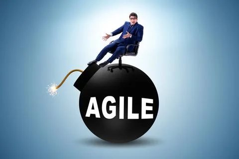 Agile concept with exploding bomb 写真素材