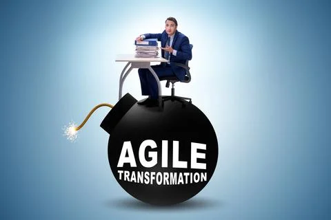 Agile concept with exploding bomb Stock Photos