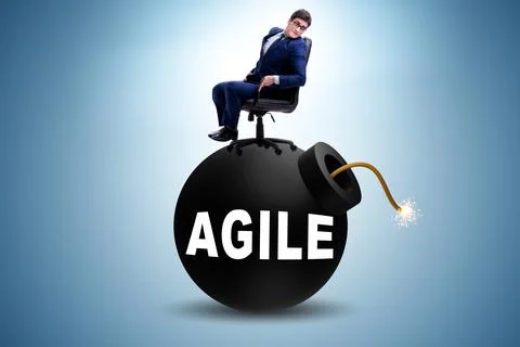 Agile concept with exploding bomb Stock Photos