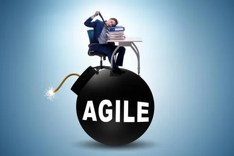 Agile concept with exploding bomb Foto stock