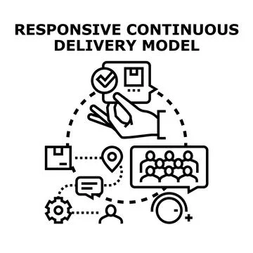 Agile continuous delivery model process development Stock Illustration