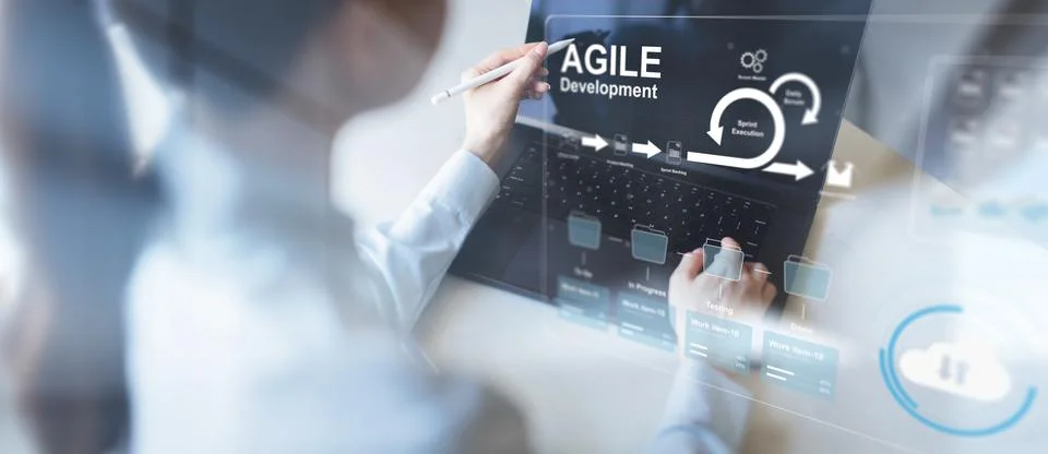 Agile Development and Sprint Execution in Digital Workflow. Stock Photos