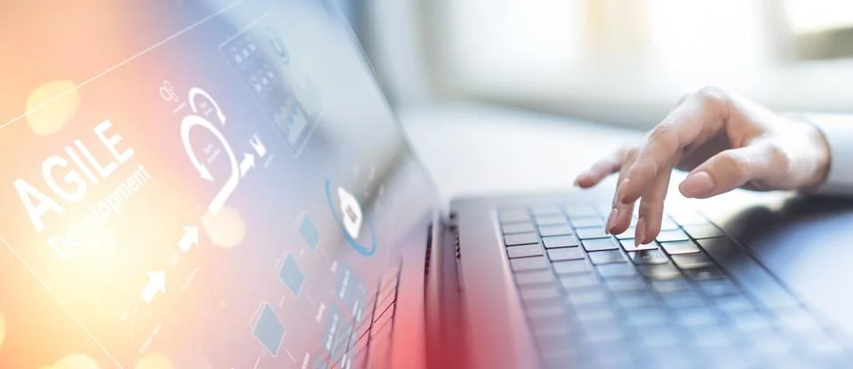 Agile Development and Sprint Execution in Digital Workflow. 스톡 사진