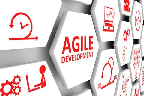 AGILE development concept cell background 3d illustration Illustrazione stock