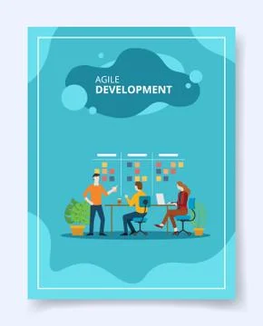 Agile development employee training skill up date for template of banners, flyer Stock Illustration