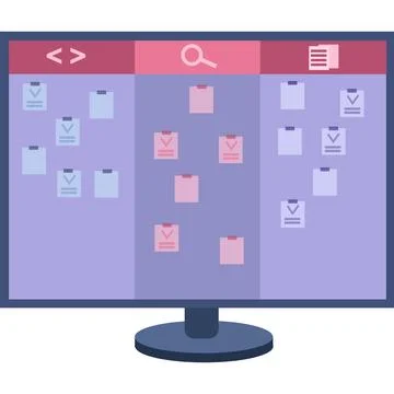 Agile development flat icon online project vector 库存插图