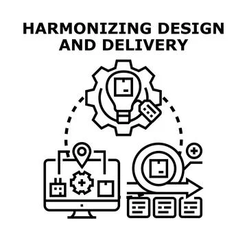 Agile development harmonizing design and delivery process Stock Illustration