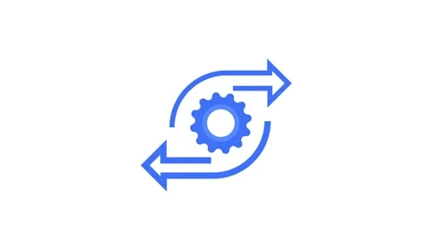 Agile development line animation. Rotating gear and arrows animated icon Stock Footage 262848519