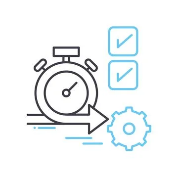Agile development line icon, outline symbol, vector illustration, concept sign 库存插图