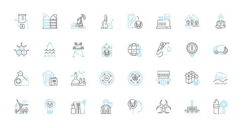 Agile development linear icons set. Iterative, Scrum , Sprint, Collaboration Illustrazione stock