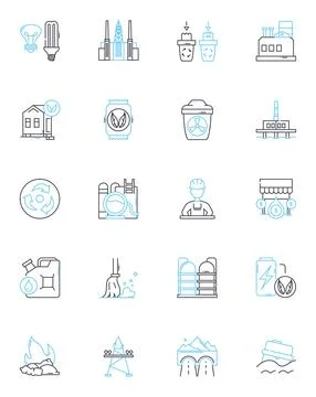 Agile development linear icons set. Iterative, Scrum , Sprint, Collaboration Stock Illustration