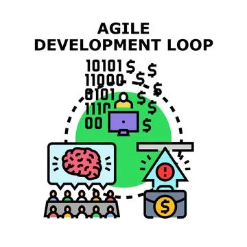 Agile development loop creating business profit and innovation Stockillustratie