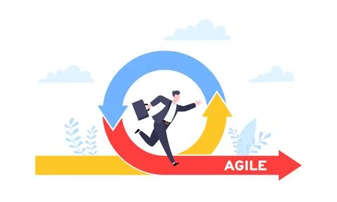 Agile development methodology business concept flat style design vector Stock Illustration