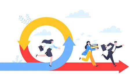 Agile development methodology business concept flat style design vector Stock Illustration