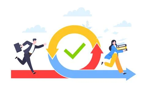 Agile development methodology business concept flat style design vector 스톡 일러스트
