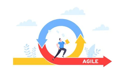 Agile development methodology business concept flat style design vector Stock Illustration