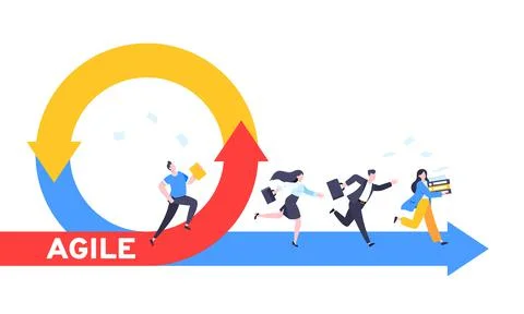 Agile development methodology business concept flat style design vector Illustrazione stock