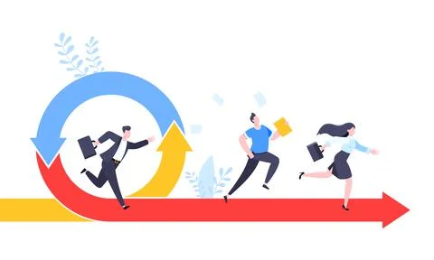 Agile development methodology business concept flat style design vector Illustrazione stock