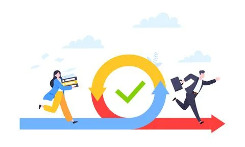 Agile development methodology business concept flat style design vector Stock Illustration