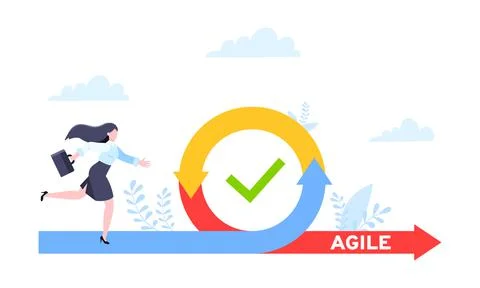 Agile development methodology business concept flat style design vector 스톡 일러스트